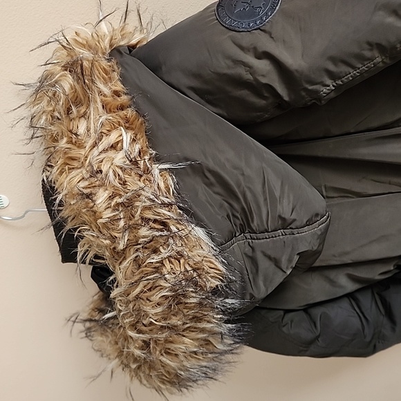 Canada WeatherGear Super Triple Goose Puffer Jacket Women S Green Coat Parka Fur - Picture 12 of 17